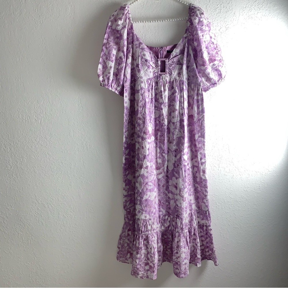 French connection dreanna purple eyelet dress size small new with tags‎ cotton